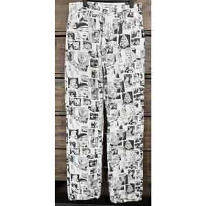 Reformation Jeans Women's 26 High Rise Straight Long Comic Newsprint Pants
